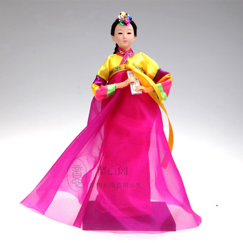 绢人  朝鲜族人偶娃娃摆件工艺品民族风韩式料理  特色手工艺