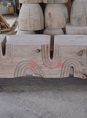 酒店大堂大型木雕摆件落地装饰品白色木柱子售楼处玄关雕塑艺术品