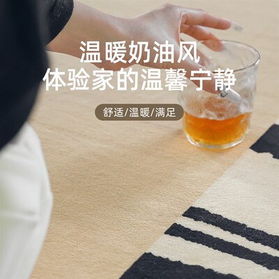 OO 奶油风客厅地毯卧室床边毯法式高级沙发茶几防水地垫易打理