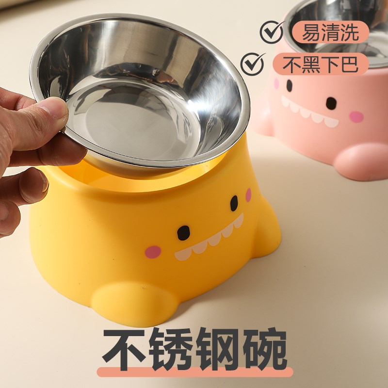 猫食盆狗盆狗碗喝水一体狗狗自动饮水防打翻宠物双碗猫咪用品大全