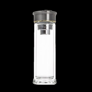 奋兴双层玻璃杯男便携喝水杯随手商务家用过滤网隔热办公室泡茶杯