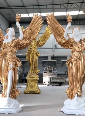 定制石膏天使雕像玻璃钢树脂定做西方少女雕塑订迎宾人物落地摆件