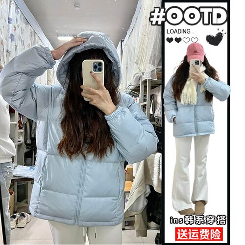 2-300斤胖mm大码韩版百搭连帽棉服女冬季新款宽松设计感棉衣外套