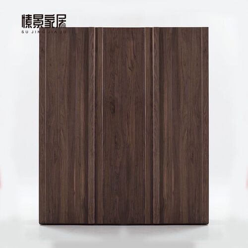 实木北美黑胡桃木衣柜现代简约卧室平开门衣橱北欧日式储物收纳柜