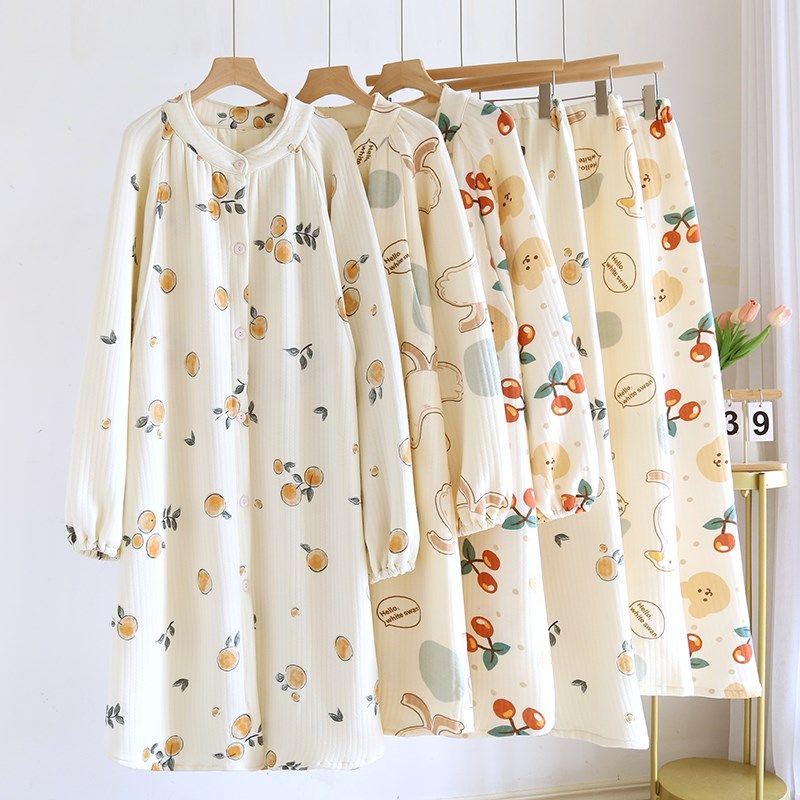 待产裙两件套空气棉秋冬纯棉产后月子服哺乳睡裙孕妇大码体检睡裙,孕妇装/孕产妇用品/营养,家居服套装,淘宝优惠券,粉丝福利购,淘宝优惠卷