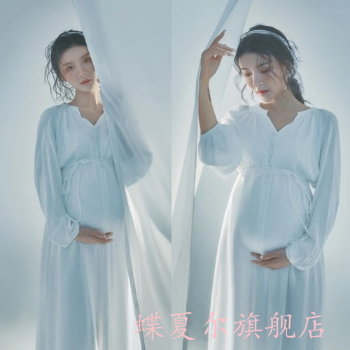 影楼新款孕妇照服装法式复古公主连衣裙大肚妈咪摄影艺术拍照主题