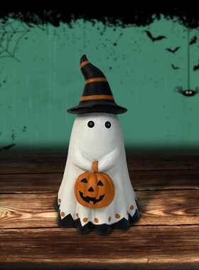 万圣节桌面装饰品小幽灵摆件南瓜礼物客厅酒吧场景布置道具装扮