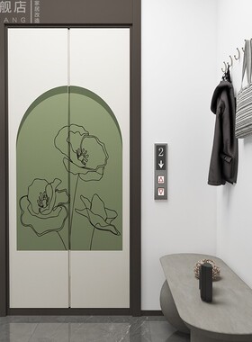 电梯门贴纸加厚创j意简约入户门装饰轻奢网红自粘贴画玻璃门贴防