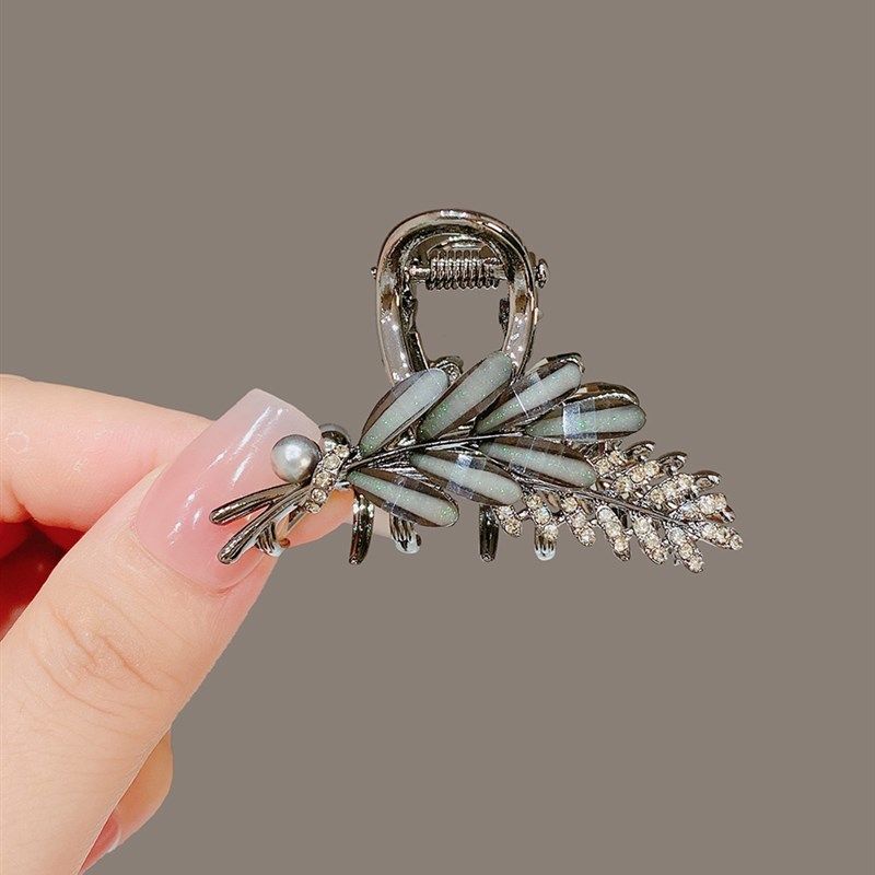 2023新款高端发夹琉璃水钻麦穗抓夹女后脑勺中号夹子半扎发卡头饰