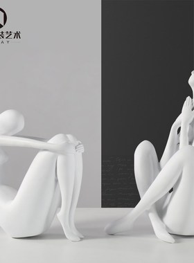 速发北欧简约客厅抽象人物摆件家居E电视M柜装饰品样板间售楼部艺