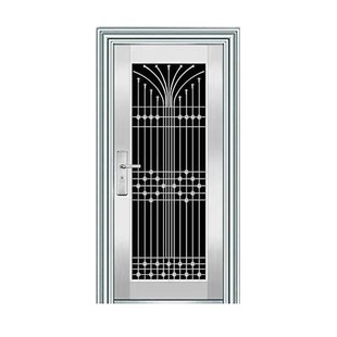 定制纯304特厚不锈钢单门进户门玻璃阳台门防盗门乡W村后门防嗮门