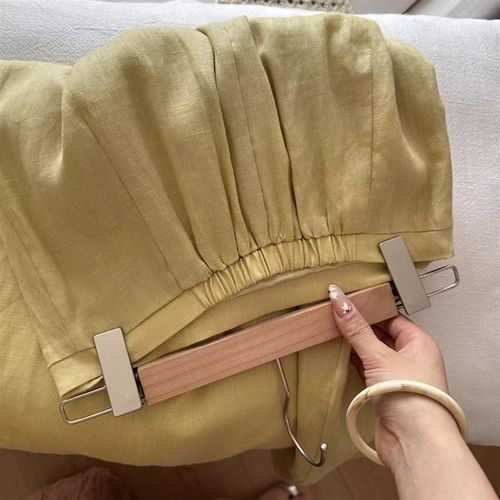 小文姐 W0174奶黄包舒适休闲半身裙松紧腰A字遮胯直筒中长裙