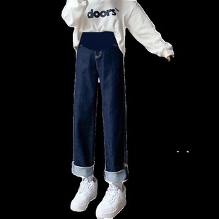 孕妇裤子春秋款外穿夏季大码直筒牛仔裤秋冬天新款阔腿打底裤春装
