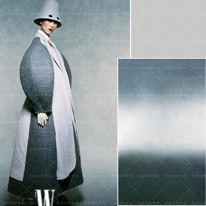 室内蓝白渐变背景纸工作t室个性写真拍照背景布复古渐变肌理背景