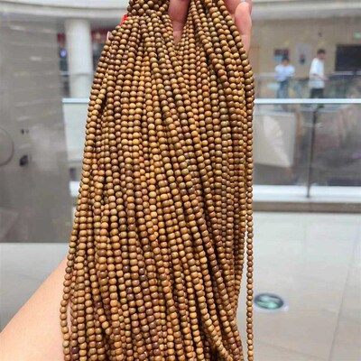 精品绿檀木檀木4mm小圆珠多圈手串手链佛珠文玩小礼品T1818