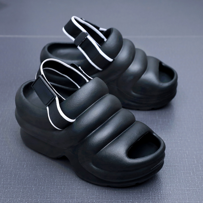 高跟凉鞋女款夏季2023新款外穿厚底百搭精致拖鞋两穿网红松糕休闲