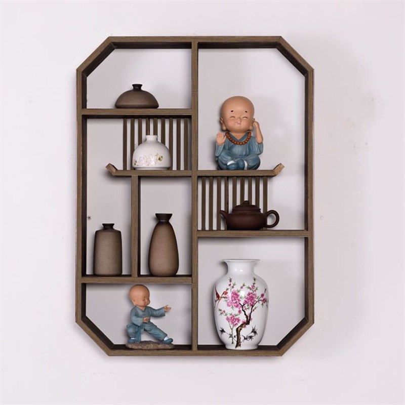 博古架实木中式壁挂茶架展示架茶叶架子置物架墙挂式茶壶架摆架,住宅家具,多宝格/博古架,淘宝优惠券,粉丝福利购,淘宝优惠卷