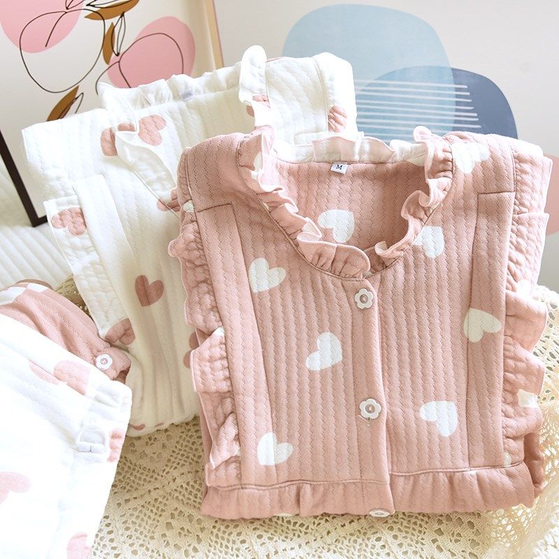 月子服哺乳套装秋冬季纯棉空气层三层保暖孕妇家居服孕妇夹棉睡衣,孕妇装/孕产妇用品/营养,家居服套装,淘宝优惠券,粉丝福利购,淘宝优惠卷