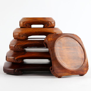 花梨木天圆地方实木质底座茶壶花盆紫砂壶佛像香T炉工艺品摆件底