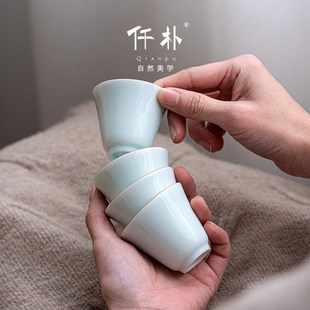 陶瓷茶杯白瓷品茗杯主人单杯薄胎茶盏功夫茶具单个小茶碗 仟朴