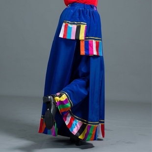 藏舞水袖 藏族舞裙 藏族舞练习裙 北京舞蹈学院学生课堂专用 包邮