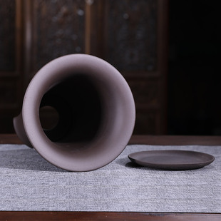 兰花盆透气紫砂花盆 兰花专用盆 精品素面光板高腰圆形简约花盆