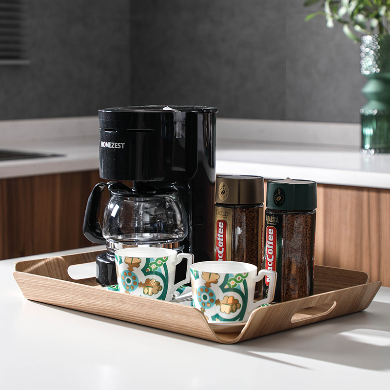 样板房间厨房摆件食物道具装饰咖啡机锅具套装餐边柜软装家居饰品