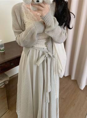 城南边儿9.19好搭配~收腰系扣马海毛针织上衣秋季基础款小毛衣