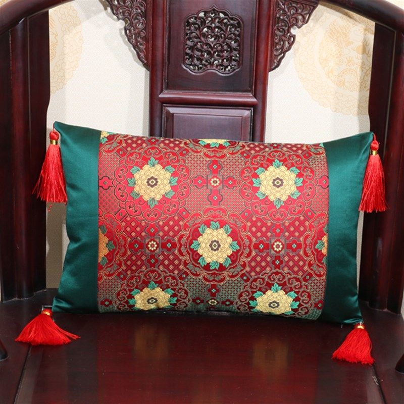 中式古典抱枕沙发云锦靠垫办公室腰枕床上靠背汽车护腰靠垫抱枕套