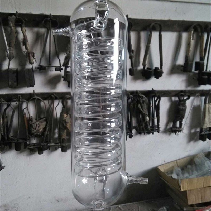 玻璃立式冷凝器60*250mm蛇形冷却管冷凝管可连胶管/定制任意尺寸