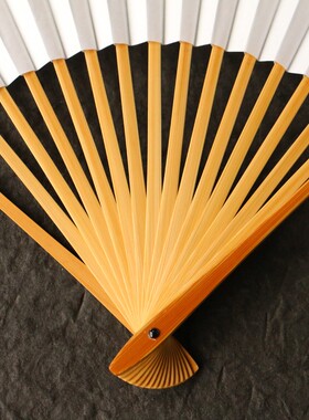 安吉名家王伟本工纯手工精工镜面打磨十年玉竹老料文人折扇竹扇子