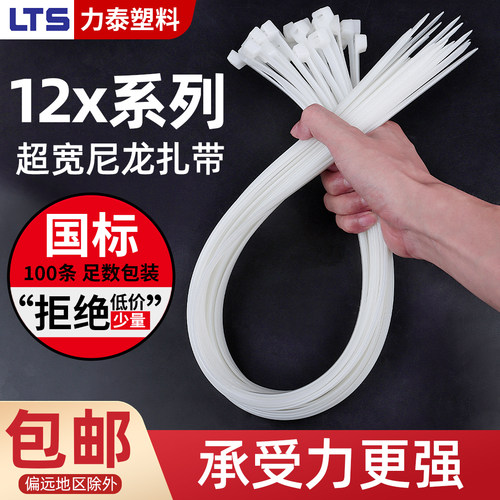 大号自锁式*加宽长款塑料卡扣捆绑黑白色