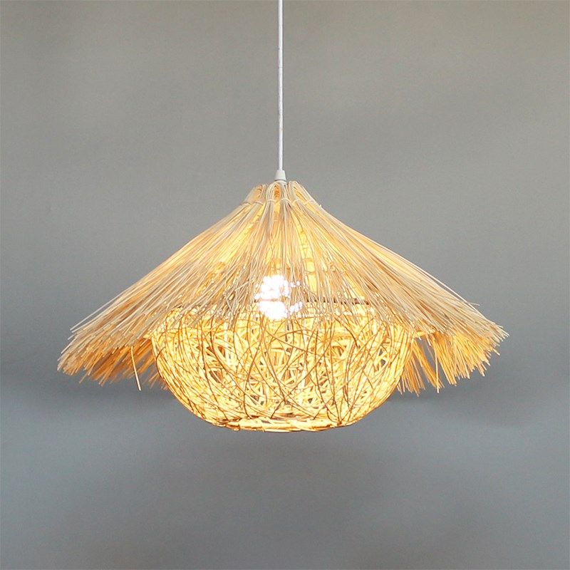 草帽吊灯创意饭店民宿灯罩复古斗笠灯草编草帽灯烧烤店铺商用,家装灯饰光源,酒店/宴会厅/餐饮吊灯,淘宝优惠券,粉丝福利购,淘宝优惠卷