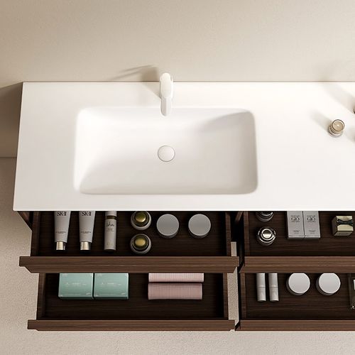 杜丽家丽耐一体盆中古风浴室柜卫生间洗手盆柜洗脸盆洗漱台