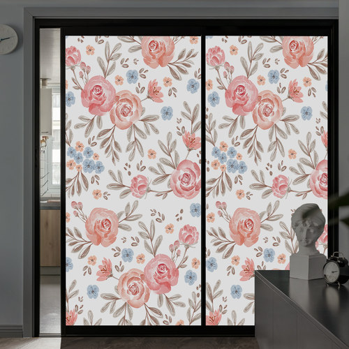 卫生间推拉门贴遮光不透明窗户贴膜防走光防偷窥免胶磨砂玻璃贴纸