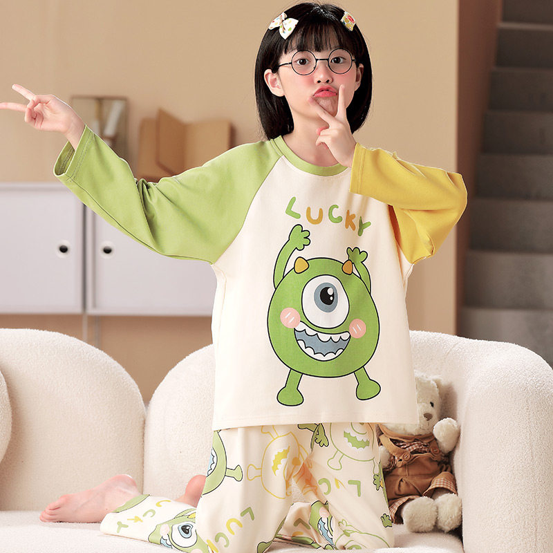 女童睡衣春秋纯棉长袖2023新款秋季可爱中大童女孩初中学生家居服,女士内衣/男士内衣/家居服,睡衣/家居服套装,淘宝优惠券,粉丝福利购,淘宝优惠卷