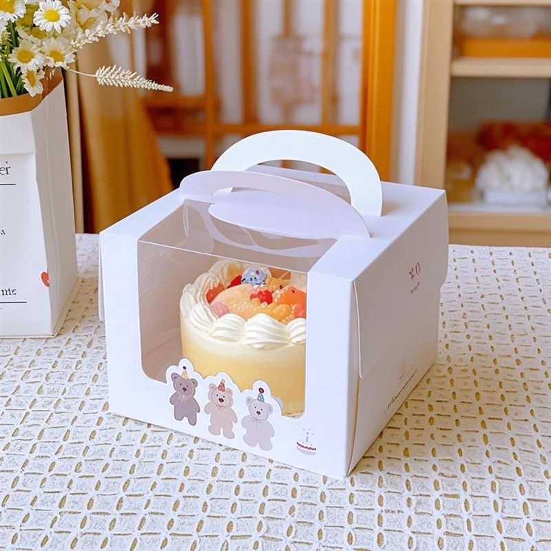 四寸4寸蛋糕盒手提包装盒6寸烘焙甜品盒子六寸加高慕斯西点盒子