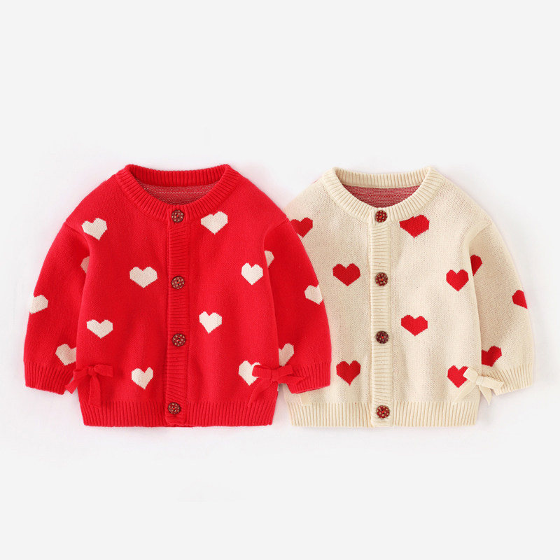 儿童针织开衫纯棉毛衣外套秋装婴儿女孩上衣女宝宝女童春秋针织衫,童装/婴儿装/亲子装,毛衣/针织衫,淘宝优惠券,粉丝福利购,淘宝优惠卷