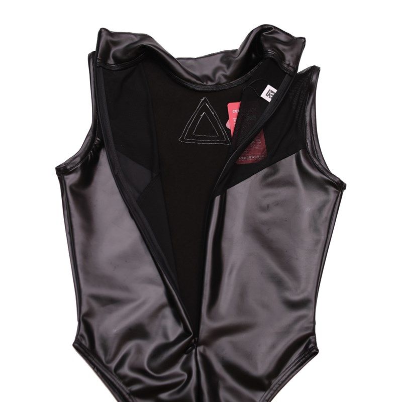 魅色新款无袖高开叉紧身衣GB59油面乳胶氨舞台演出塑身连身背心