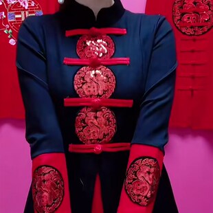 本命年红色连衣裙秋冬2021新款过年喜庆女装中国风衣服时尚大码裙