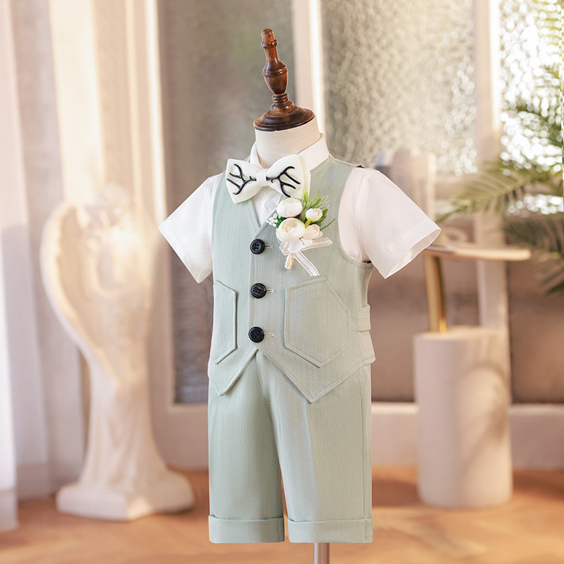 男童礼服夏季2023新款儿童西装套装男童周岁花童主持人小西服英伦