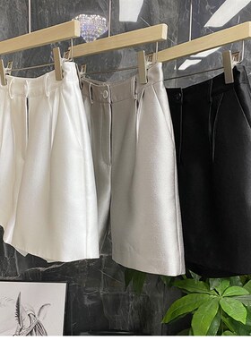 N货!大长腿好比例穿出来~随便搭都好看!羊毛真丝休闲短裤女202116