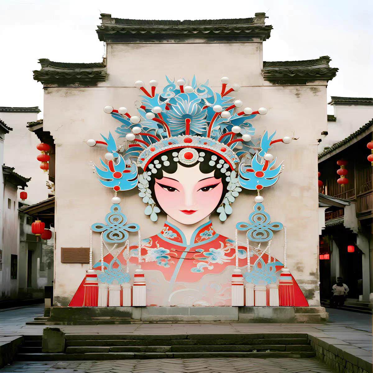 中国风戏曲凤冠头饰京剧花旦帽子室外装饰可定制节日装扮装饰挂饰