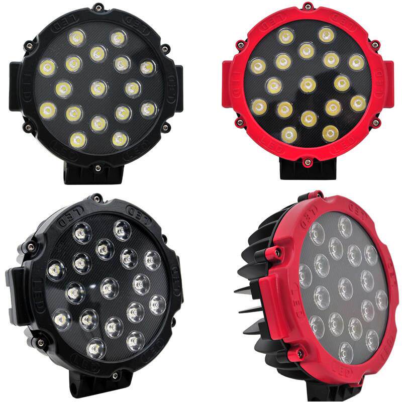 汽车LED工作灯7寸51W圆形越野车顶前杠中网射灯改装货车灯12V24v