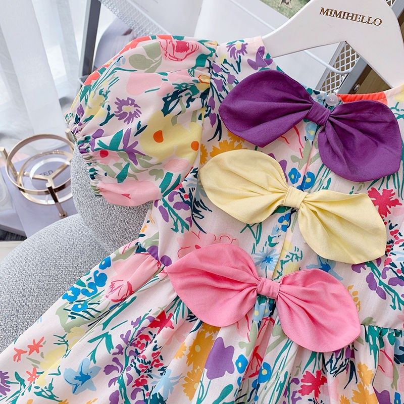 女童夏装连衣裙儿童2025新款碎花公主裙小女孩宝宝洋气蝴蝶结裙子,童装/婴儿装/亲子装,连衣裙,淘宝优惠券,粉丝福利购,淘宝优惠卷