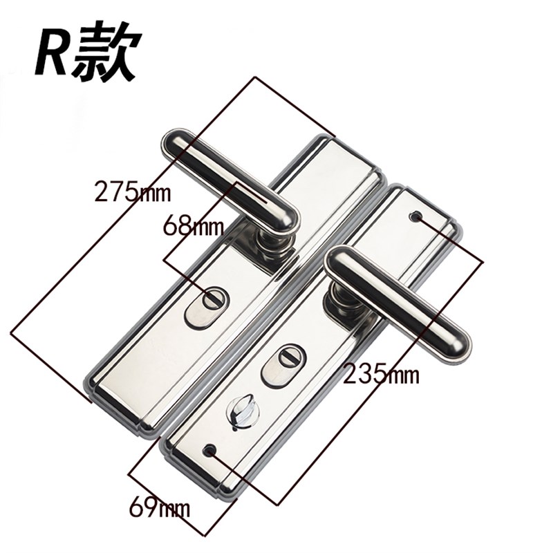 防盗门把手不锈钢多功能通用型加厚面板门锁老式门拉手大门把手