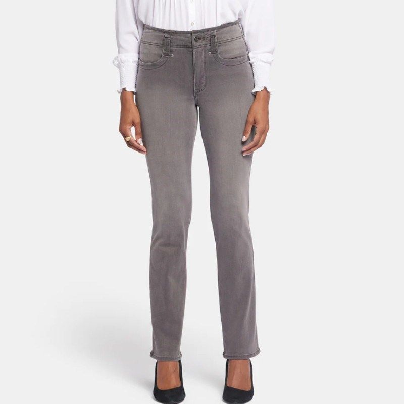 美单春夏薄款高腰高弹力柔软舒牛仔裤修身显瘦小直筒大码加长女裤