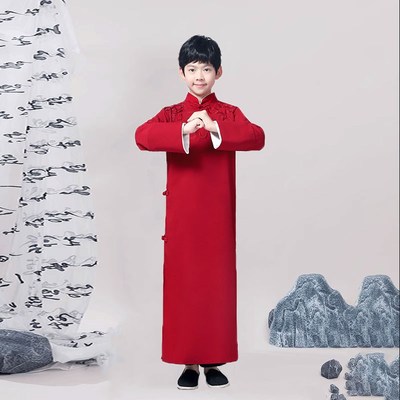 儿童相声服大褂马褂长袍民国风学生装唐装男合唱队说书人演出服男