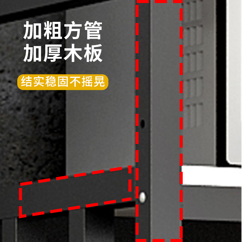 轻奢厨房置物架玻璃门餐边柜微波炉储物柜碗碟柜杂物架电器收纳柜