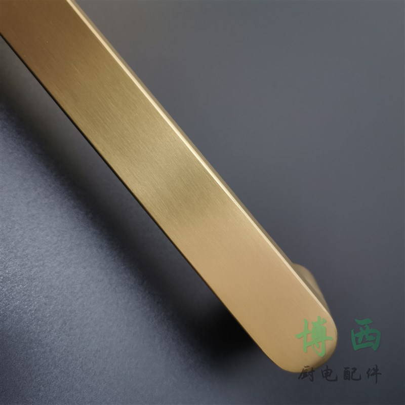 嵌入式冰箱拉手拉篮高柜酒柜洗碗机把手磨砂金黄铜哑光美式不锈钢